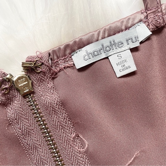 Mauve Blush Pink Rose Satin Padded Two Piece Skirt Dress Set Size Small - Picture 7 of 12